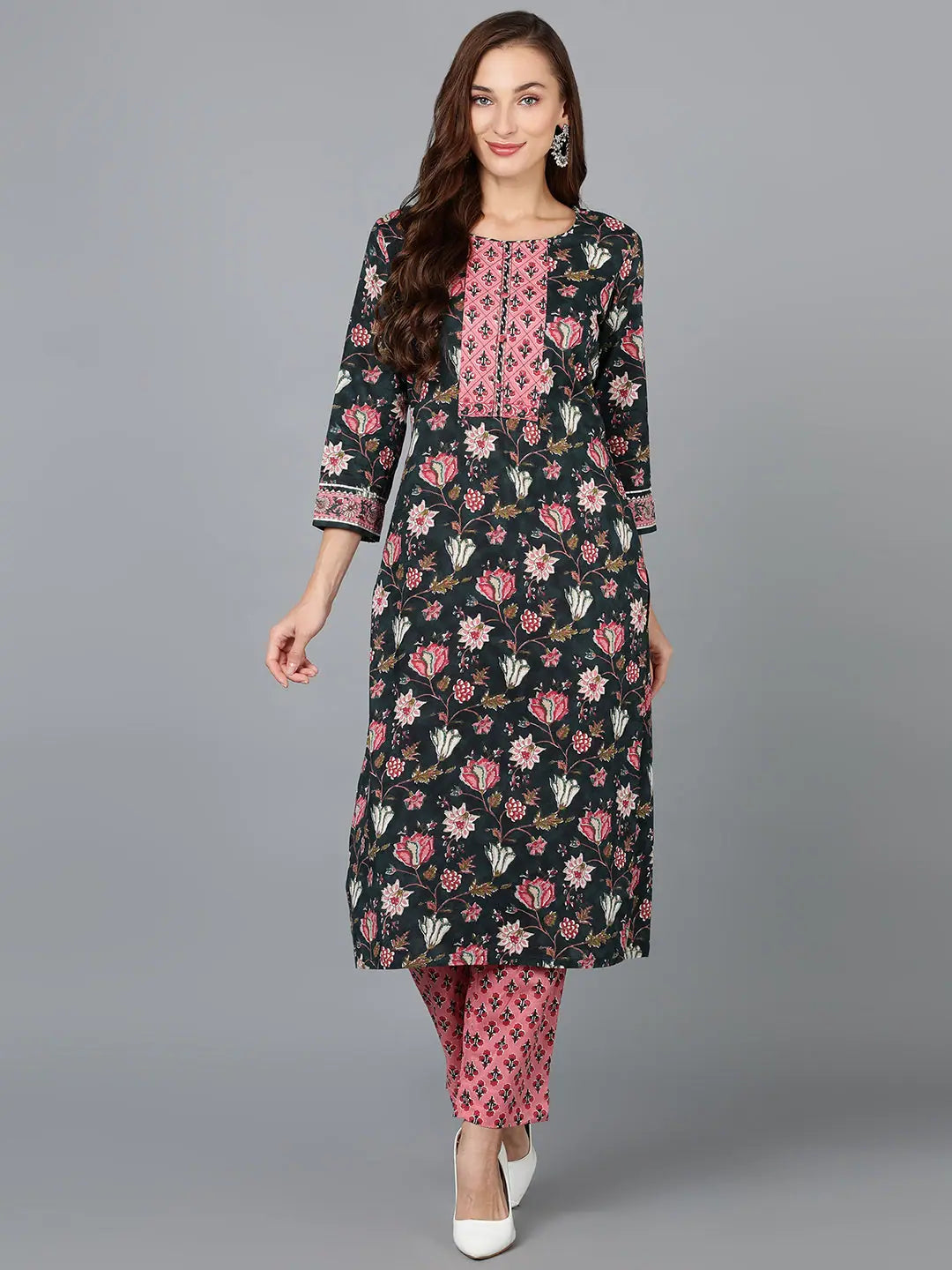 Ahika Women Poly Cotton Blend Floral Printed-VKSET1391A_XS