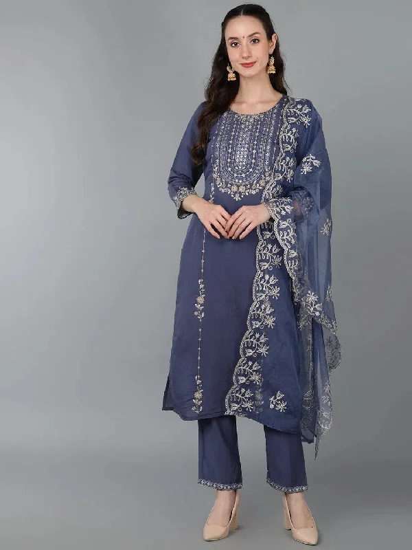 Ahika Women Silk Blend Yoke Design Kurta-PKSKD1643_S