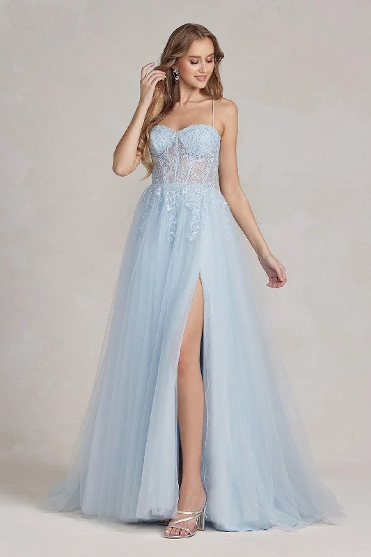 Nox Anabel J1089 Long Spaghetti Strap Sexy Prom Ball Gown