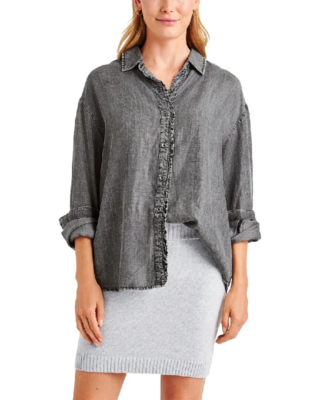 Splendid Lia Black Denim Button Down