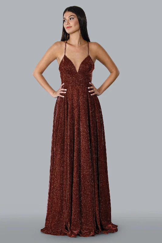 Stella Couture 23169 Long Spaghetti Strap Evening Gown