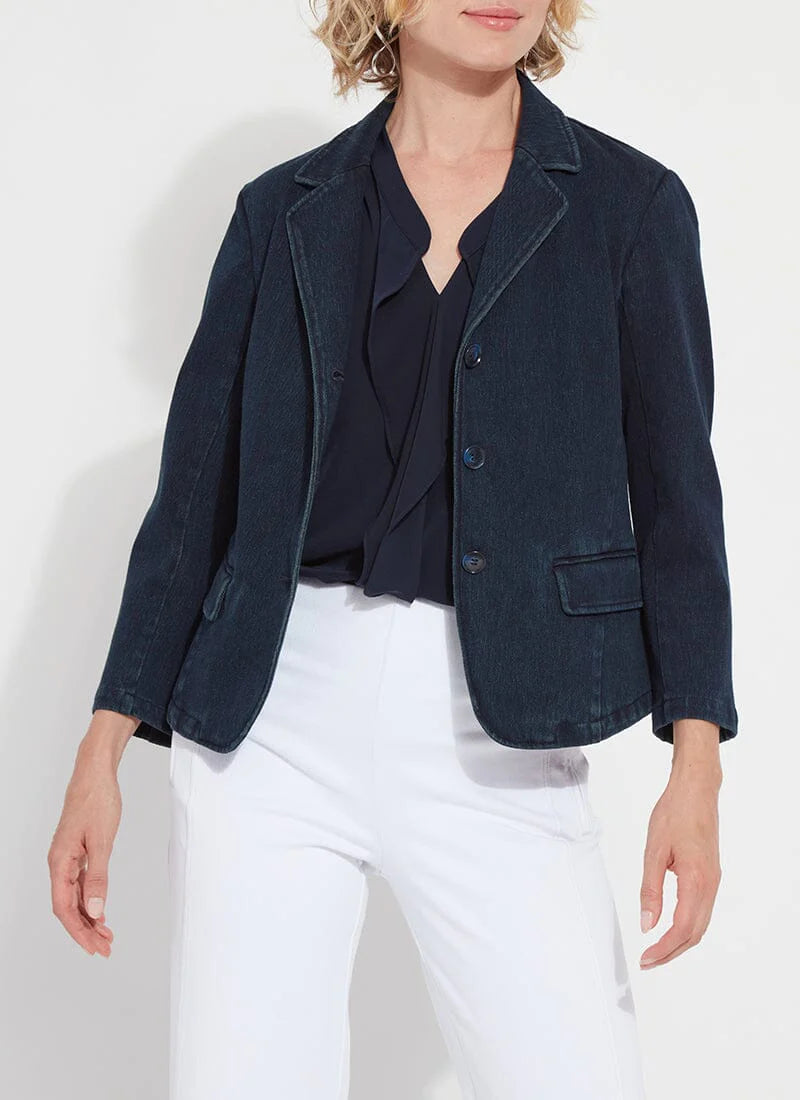 Della Denim Blazer in Indigo