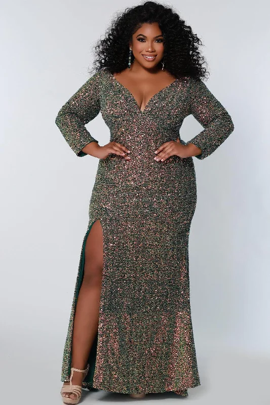 Sydneys Closet SC7333 Long Sleeve Plus Size Formal Dress