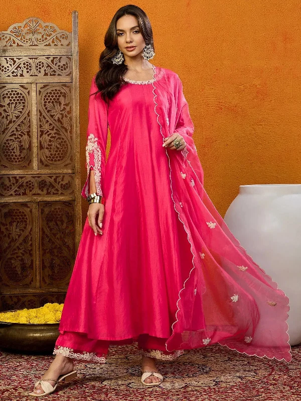 Ahika Cotton Solid Pink Indian Ethnic