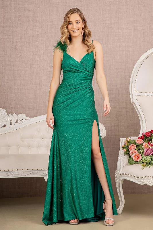 Long Spaghetti Strap Fitted Prom Dress