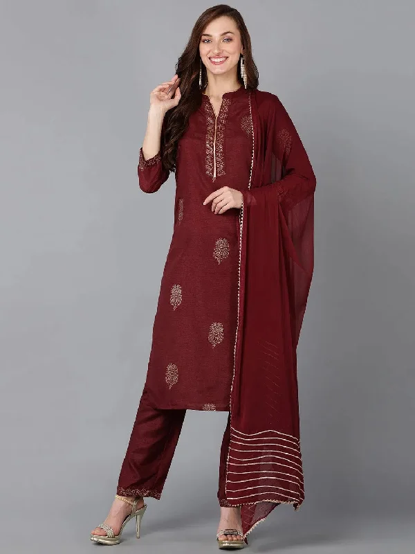 Ahika Women Poly Silk Solid Kurta Trouser-PKSKD1407A_XS