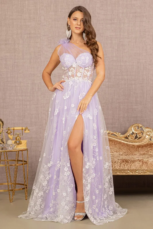 Long One Shoulder Prom Gown