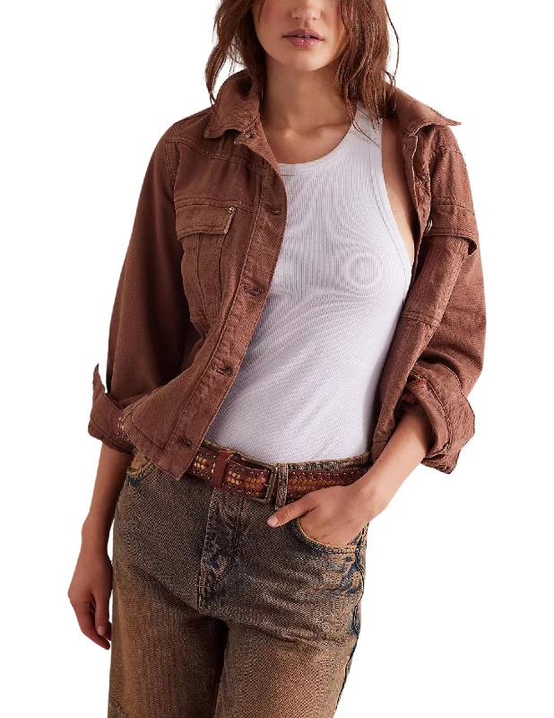 Jade Denim Jacket in Chocolate Mousse