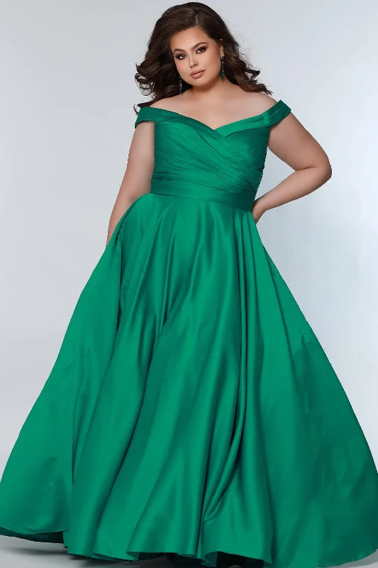 Sydneys Closet SC7321 Long Off Shoulder Plus Size Prom Dress