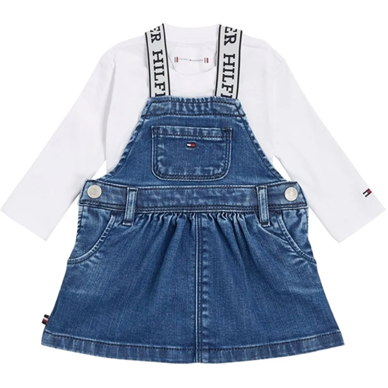 Tommy Hilfiger Baby Denim Dungaree Sæt Denim Medium