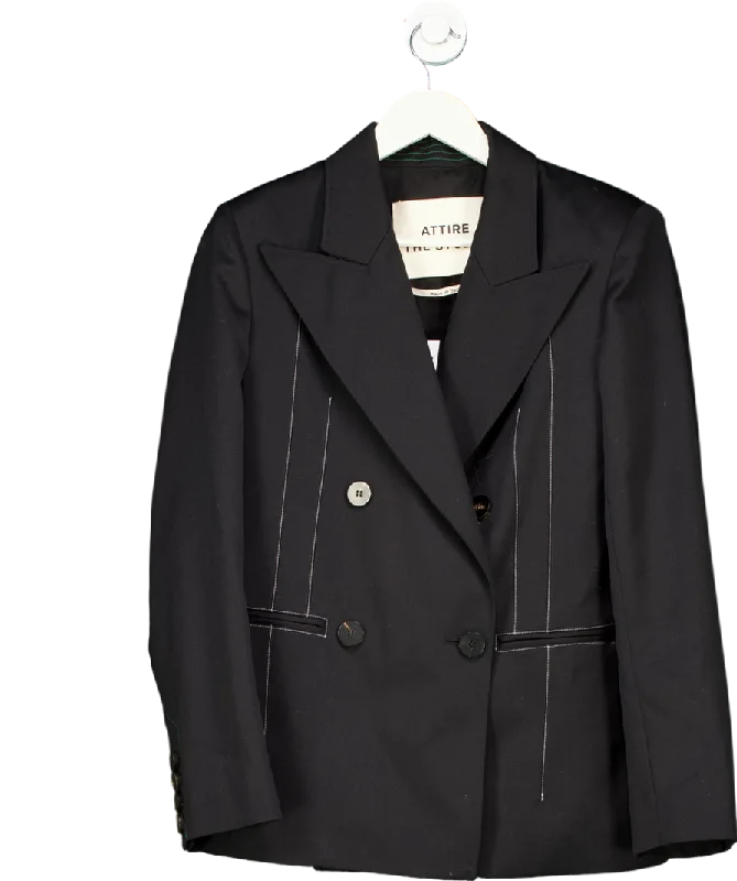 Attire The Studio Black 100% Wool Blazer UK XS