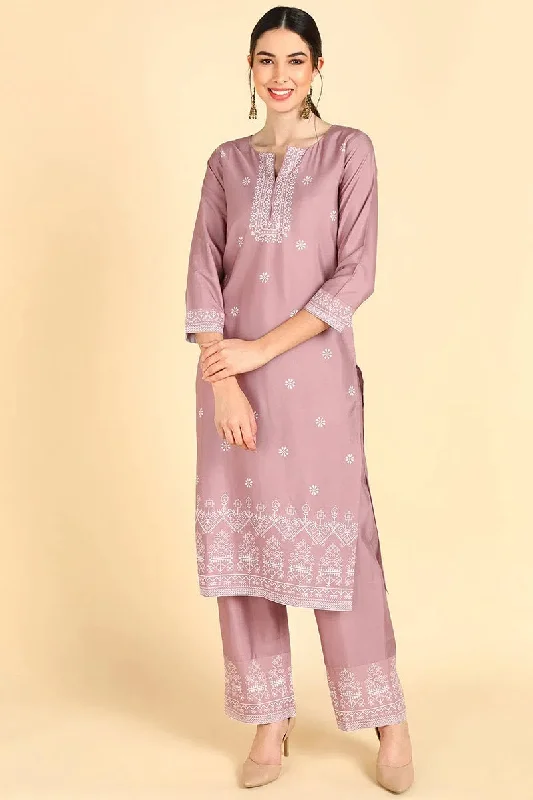 Ahika Polyester Ethnic MotifsPrinted Kurta Trousers Set