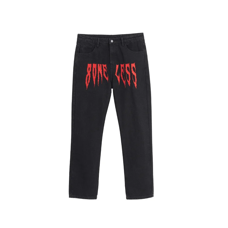 American High Street Fashion Brand Wide-Leg Denim Trousers