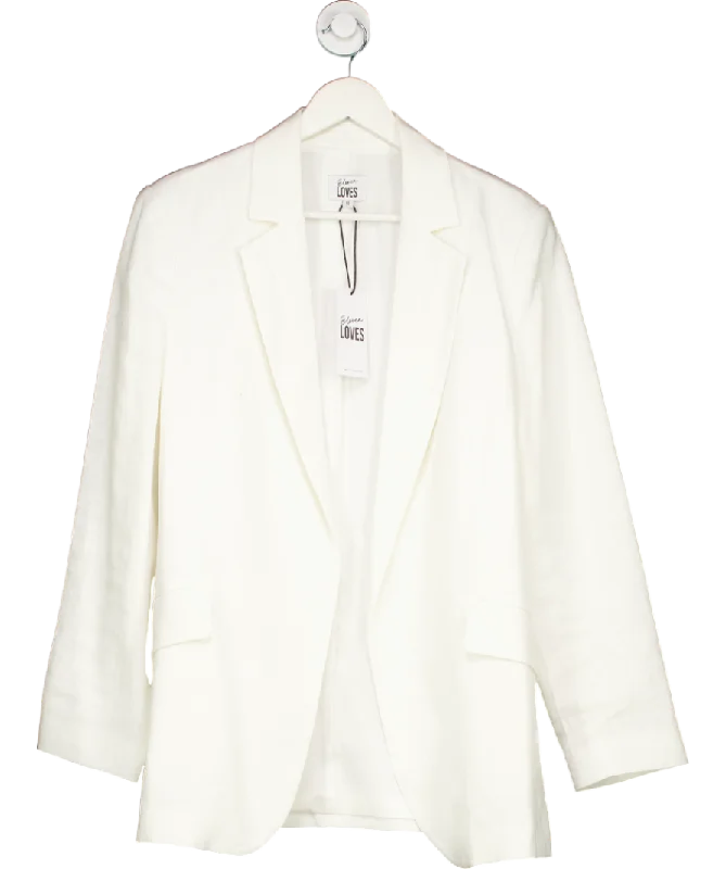 Eleven Loves White Betine 100% Linen Blazer UK 14