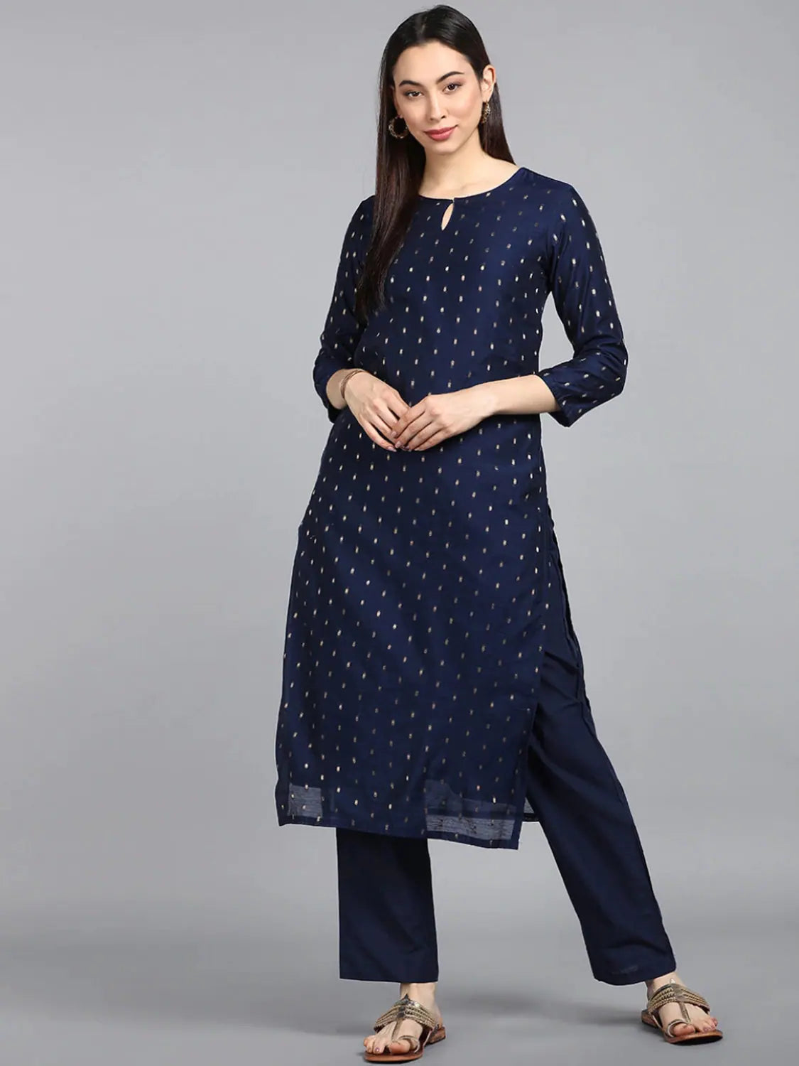 Ahika Polyester Printed Kurta Pant Set-VKSET1216E_L