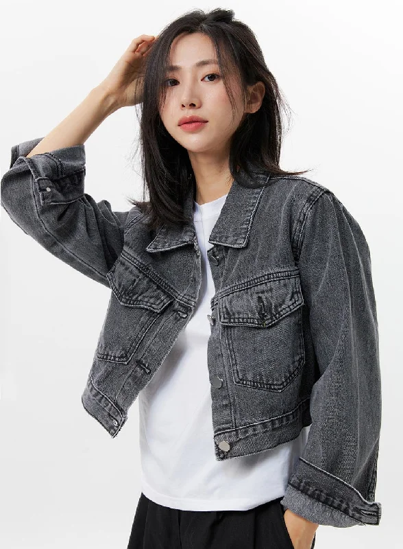 Buttoned Pocket Denim Jacket OG318