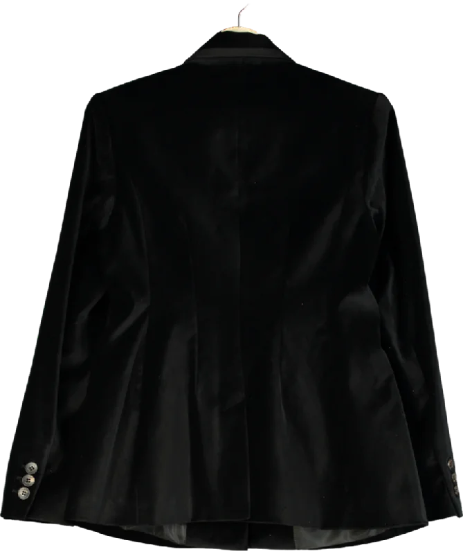 Karen Millen Black Velvet Grosgrain Blazer UK 10