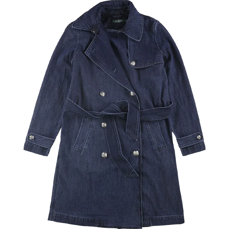 Ralph Lauren Womens Prunella Denim Trench Coat