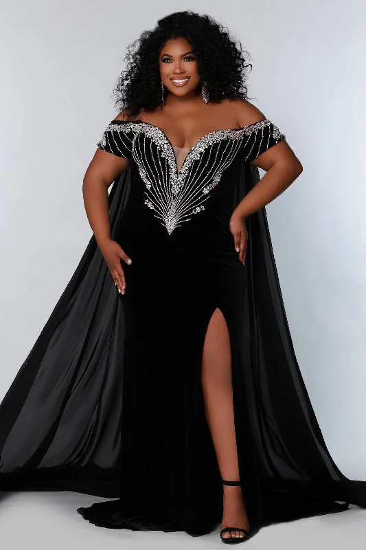 Sydneys Closet JK2202 Long Off Shoulder Prom Plus Size Formal Gown