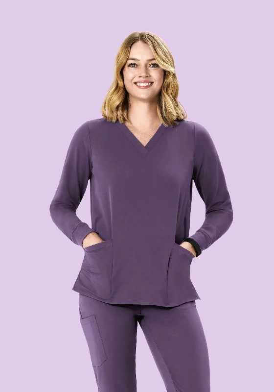 Long Sleeve 6 Pocket Top Dewberry