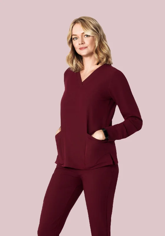 Long Sleeve 6 Pocket Top Wine