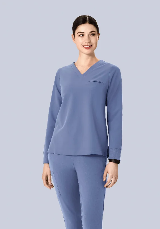 Long Sleeve One Pocket Top Periwinkle