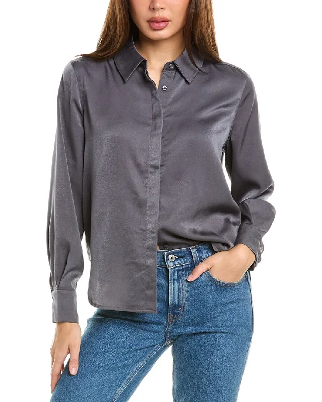 Design History Satin Button-Down Shirt