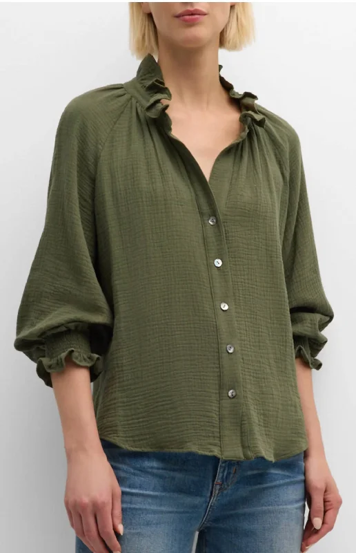 Fiona Double Gauze Shirt In Olive