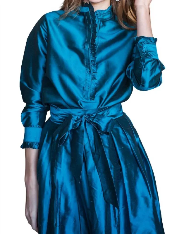 Frill Shirt In Atlantic Blue