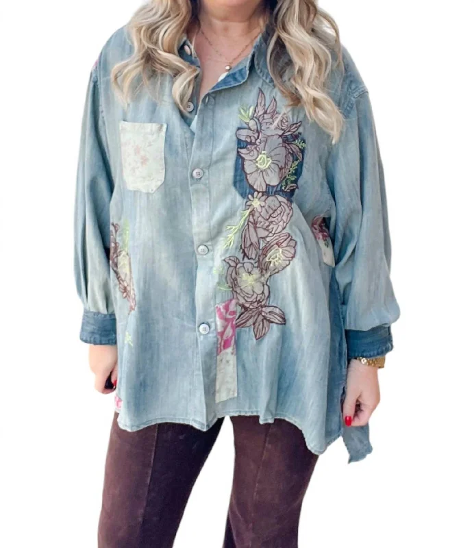 Gypsy Moon Shirt In Denim