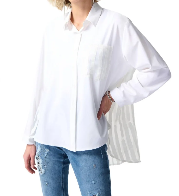 Loose-Fit Textured Shirt In White