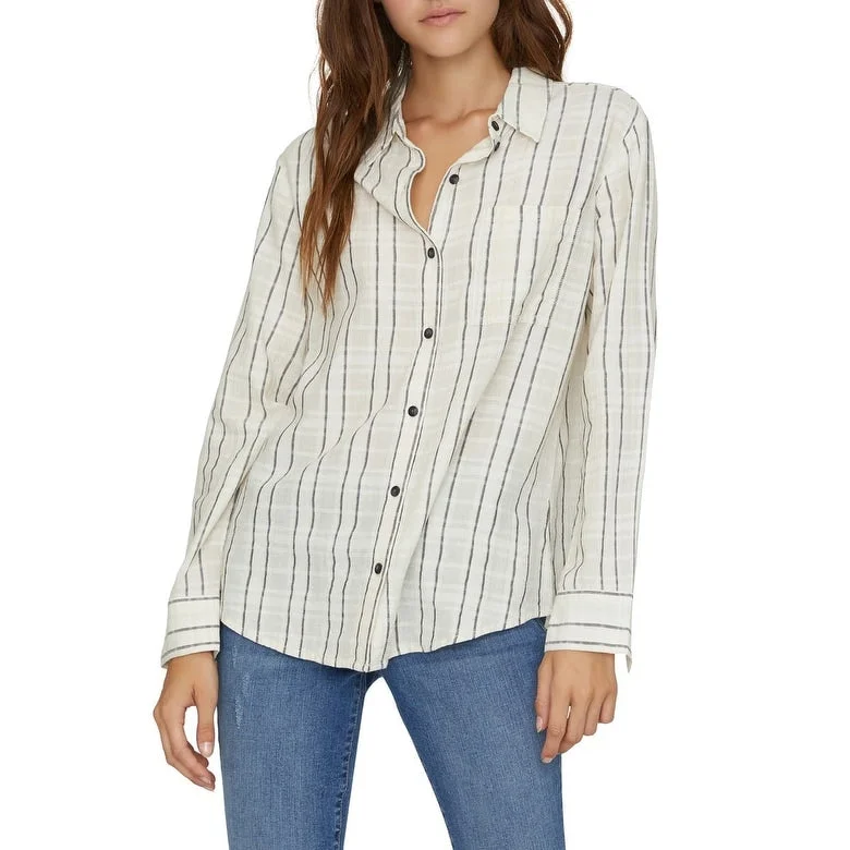 Sanctuary Women's Keepers Stripe Boyfriend Shirt Blue Size X-Large