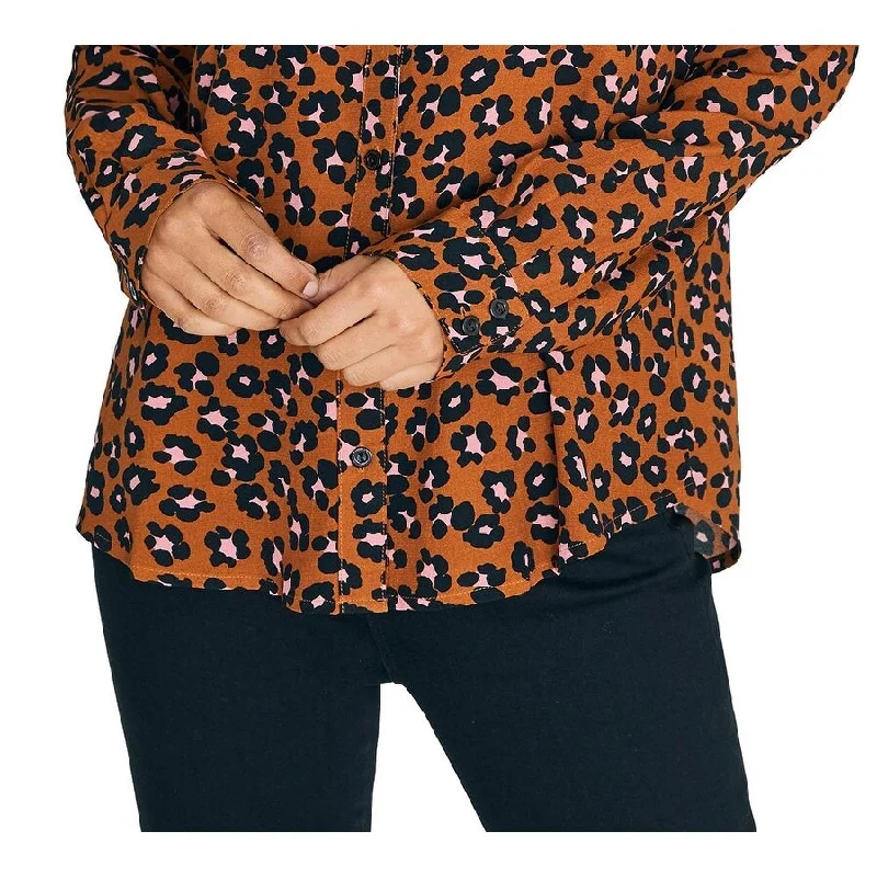 Sanctuary Women's Leopard Print Shirt Brown Size Xx-Small