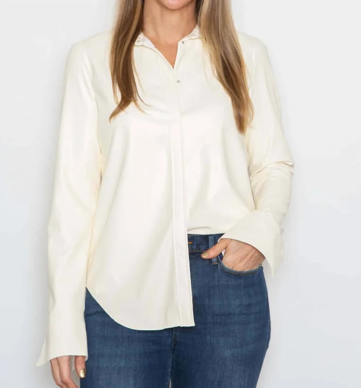 Vegan Leather Shirt In White