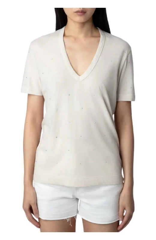 Wassa Crystal Studded Tee Shirt In Petale