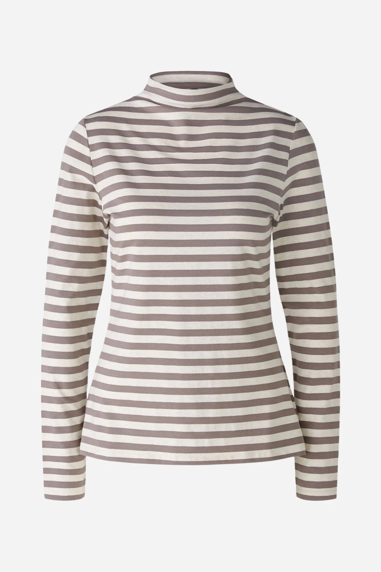 Oui Striped Mock Neck T-Shirt