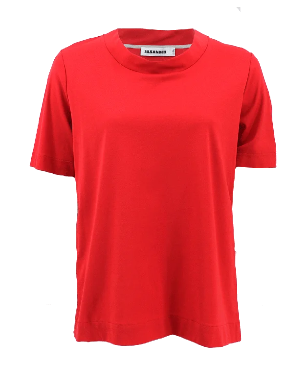 Red Wide Neck T-Shirt