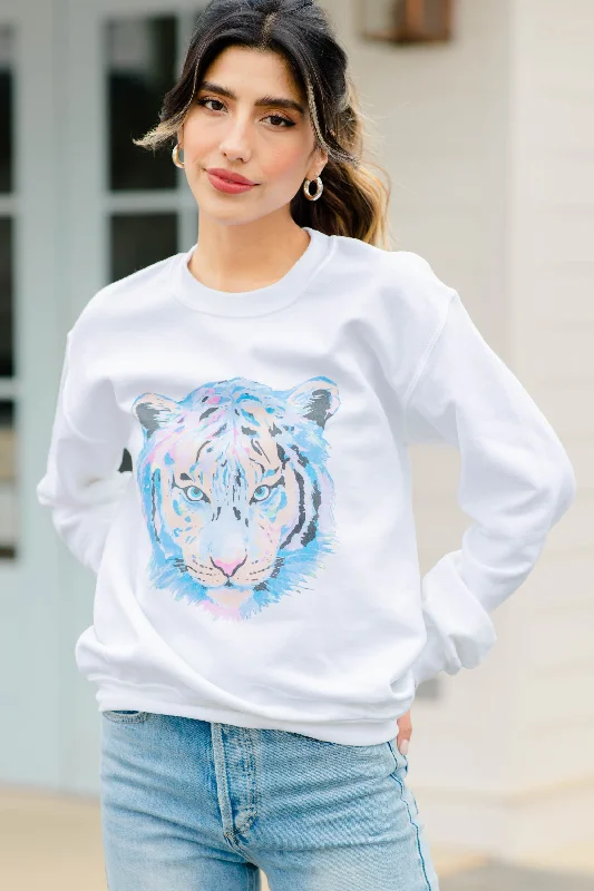 Fierce Fun White Graphic Sweatshirt