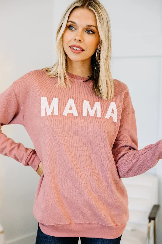 Mama Leopard Mauve Pink Graphic Sweatshirt