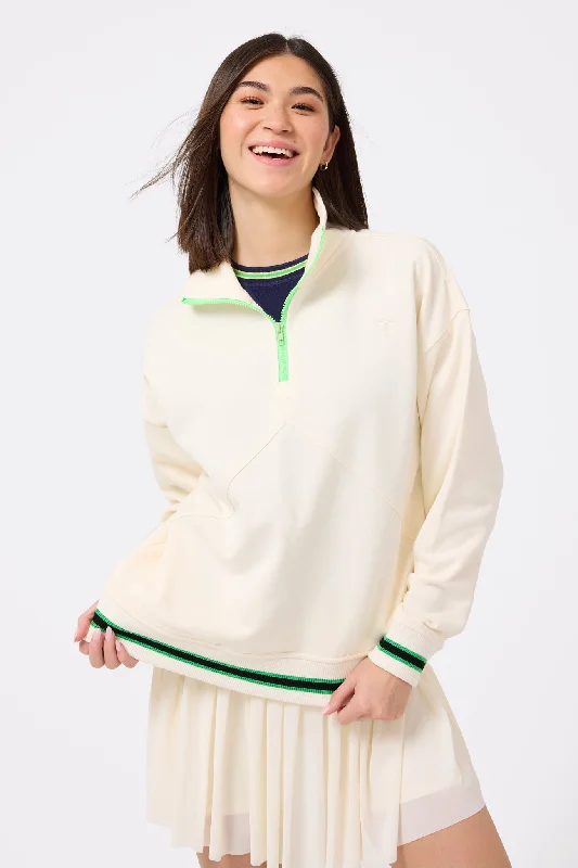 Colorblock Quarter Zip Sweatshirt in Sugar Swizzle