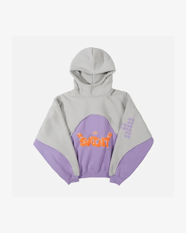 Saint Oversize Fleece Hoodie - Purple