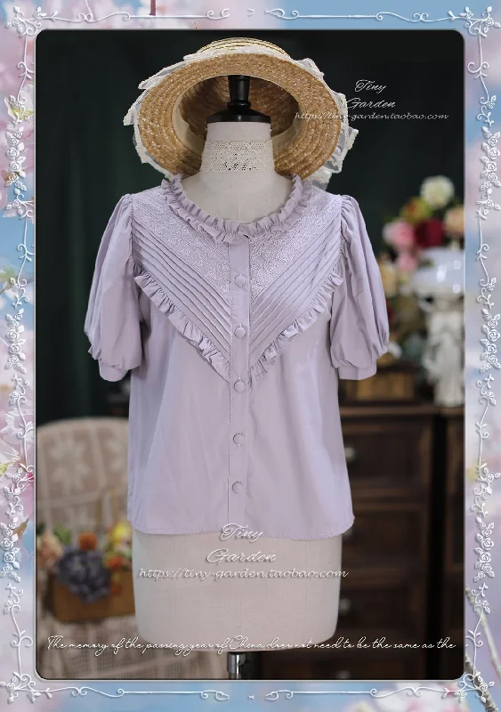 Tiny garden~Elegant Lolita Blouse Short Sleeve Lolita Shirt