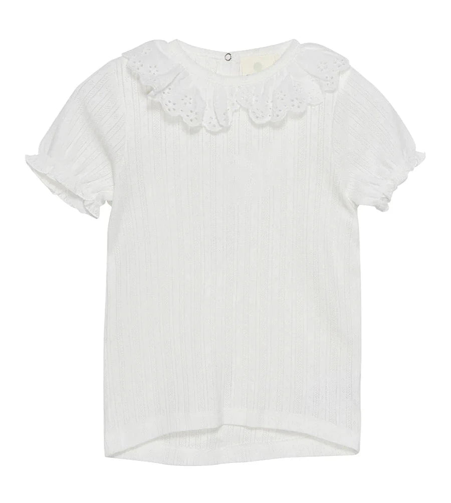 The Short Sleeve Pointelle Blouse - KIDS