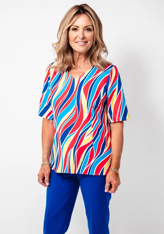 Avalon Abstract Print Short Sleeve Top, Multicoloured