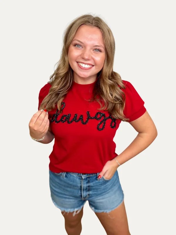 The Dawgs Glitter Script Short Sleeve