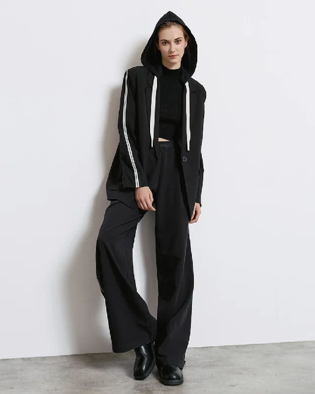 Access Fashion Black Sporty Hooded Blazer