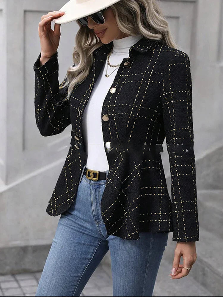 Double-Breasted Peplum Blazer for Chic Layers