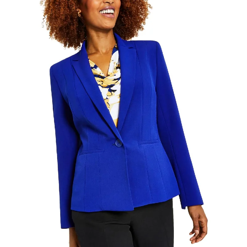 Petites Womens Office Formal One-Button Blazer