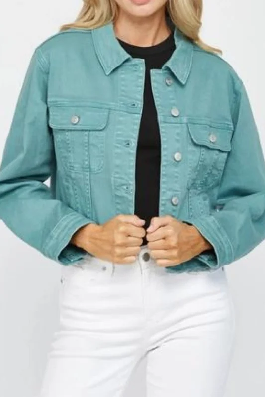 Light Teal Denim Jacket